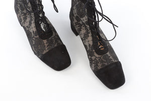 CHRISTIAN DIOR BLACK NAUGHTILY-D SUEDE ANKLE BOOTS EU 37.5 UK 4.5 US 7.5