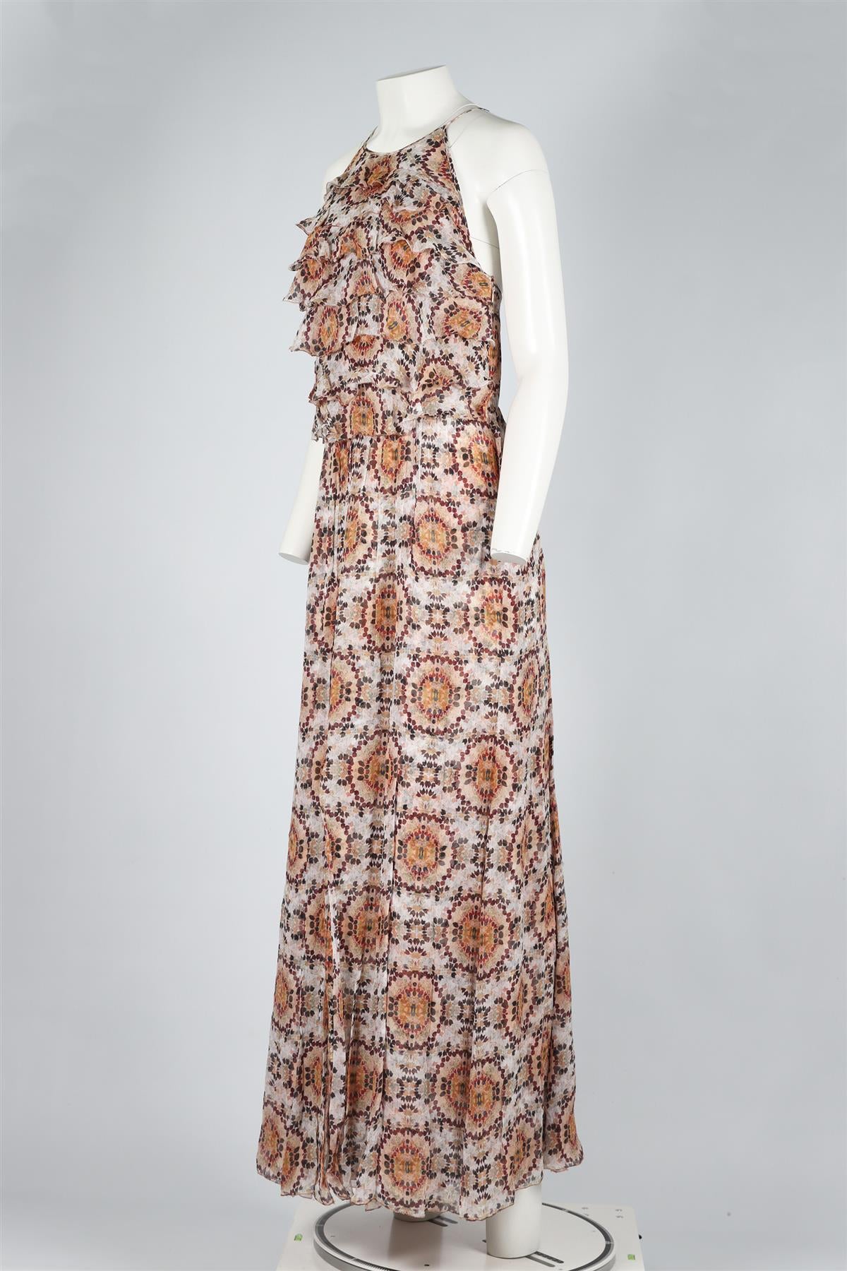 L'AGENCE ORANCE SILK MAXI DRESS US 4