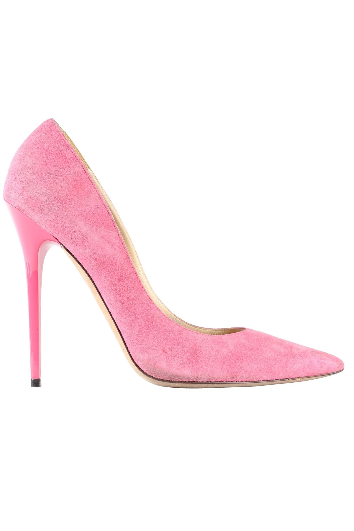 JIMMY CHOO PINK SUEDE PUMPS EU 40 UK 7 US 10
