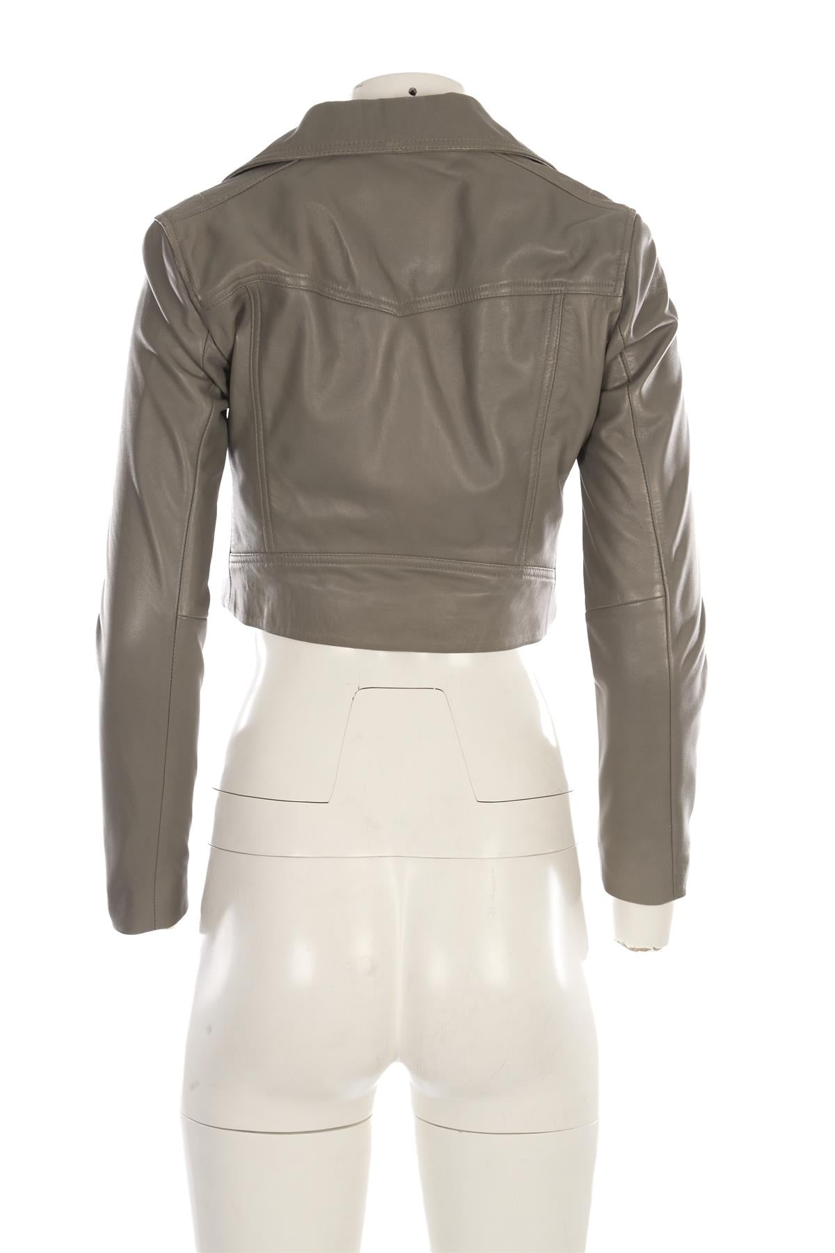 ALL SAINTS GREY LEATHER JACKET UK 8