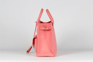 BALENCIAGA PINK PADLOCK ALL AFTERNOON LEATHER TOTE BAG