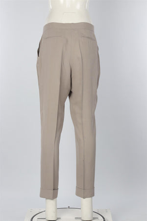 BOTTEGA VENETA GREY SILK TAPERED PANTS IT 46 UK 14