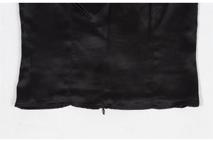 REFORMATION BLACK CROPPED SILK TOP US 0 UK 4