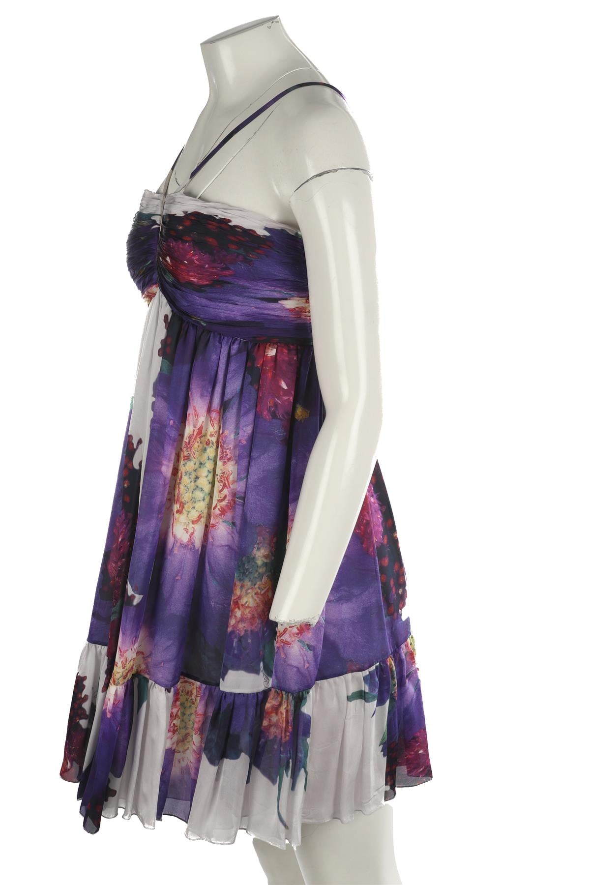ROBERTO CAVALLI MULTI SILK MINI DRESS IT 42 UK 10