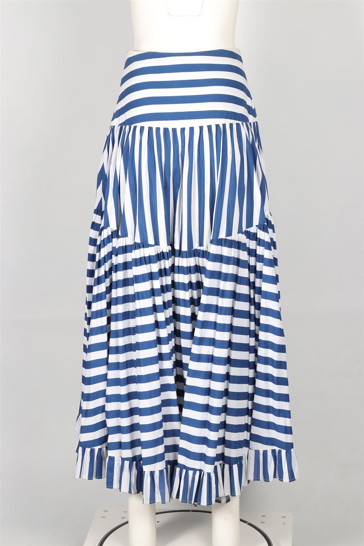 ALEXANDRA MIRO BLUE COTTON MAXI SKIRT SMALL