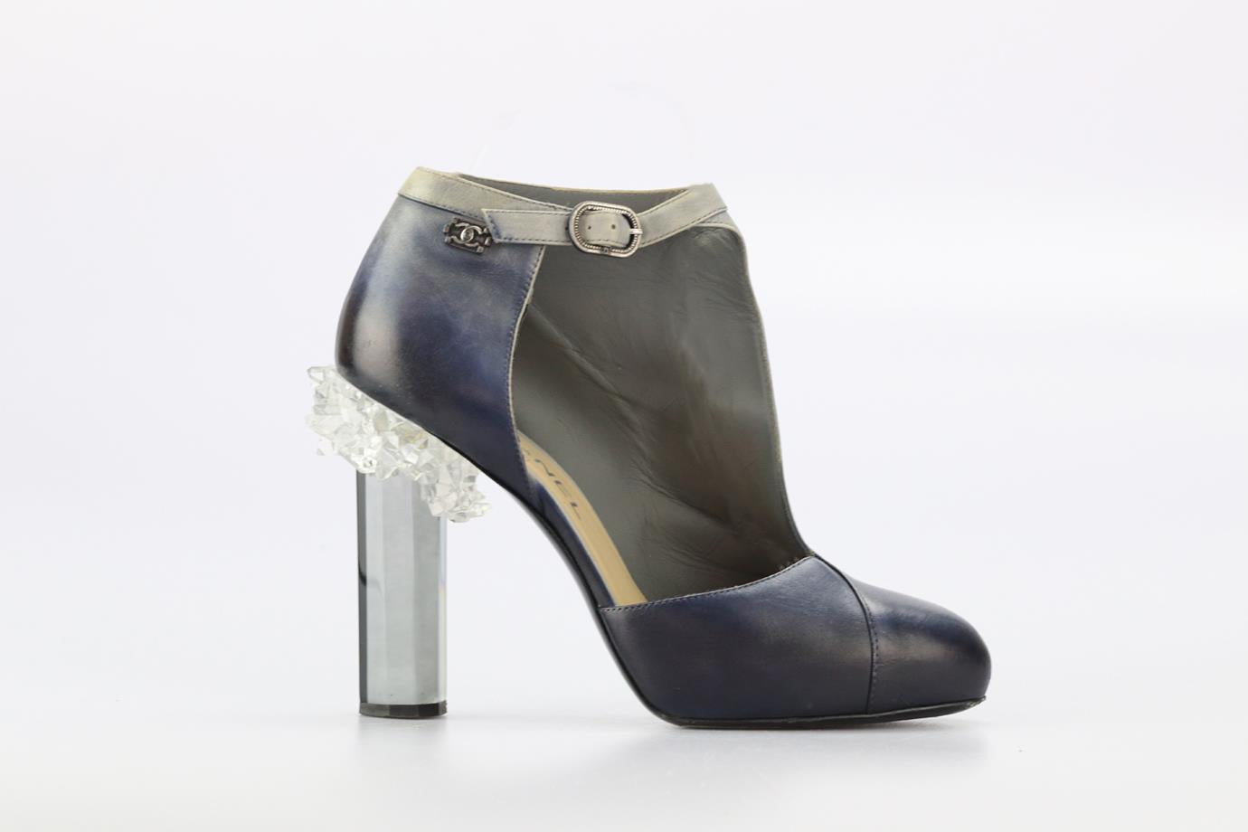 CHANEL 2012 LEATHER ANKLE BOOTS EU 38.5 UK 5.5 US 8.5