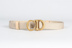 CHRISTIAN DIOR BEIGE CD FABRIC WAIST BELT ONE SIZE