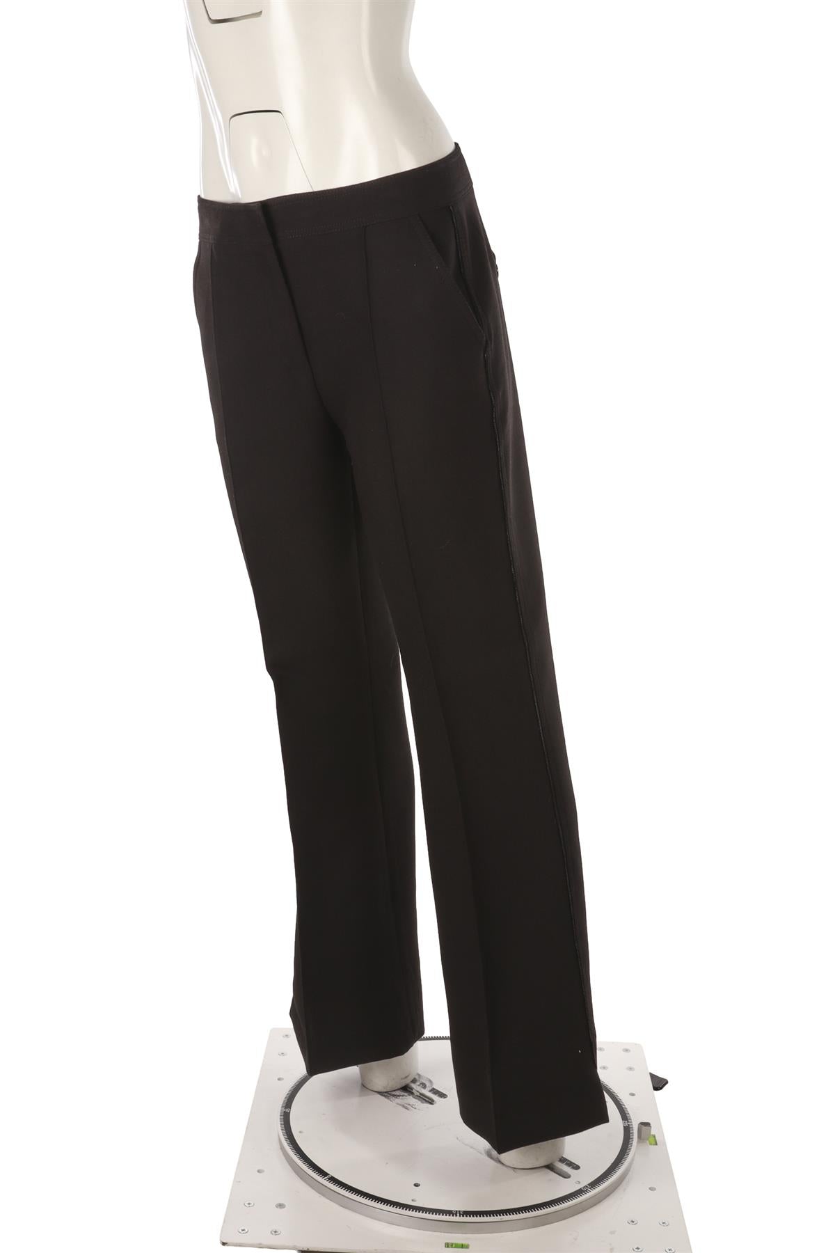 BLACK CREPE WIDE LEG PANTS