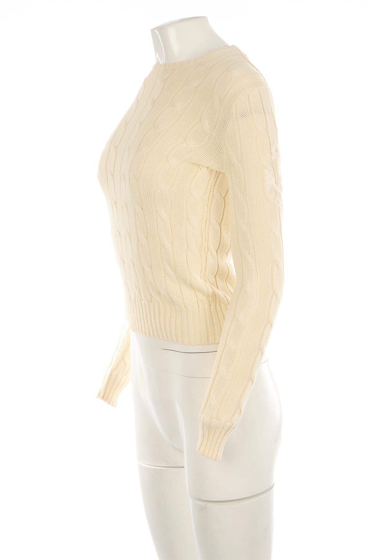 POLO RALPH LAUREN CREAM COTTON SWEATER XSMALL