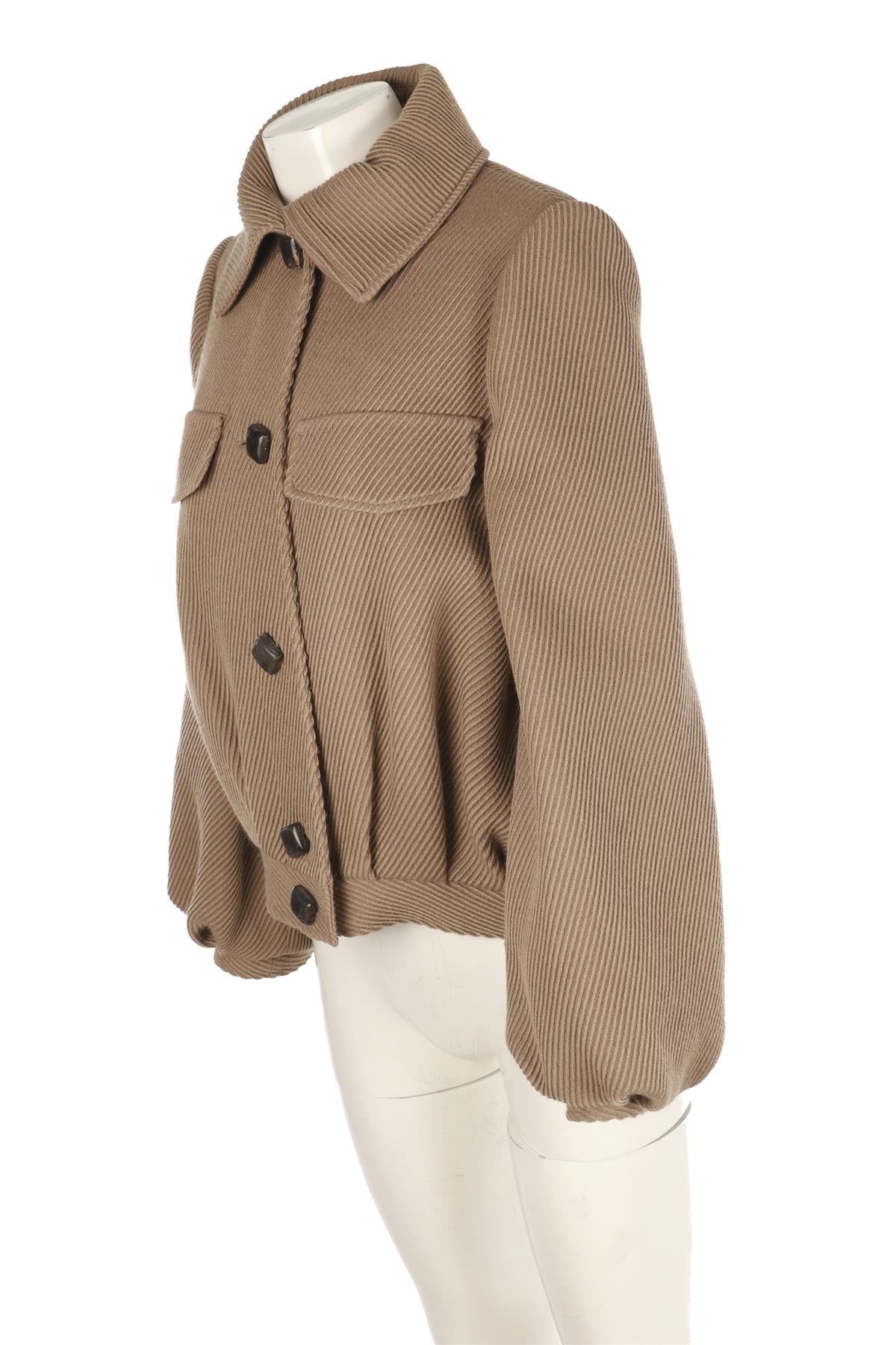 SALVATORE FERRAGAMO BROWN WOOL JACKET IT 40 UK 8