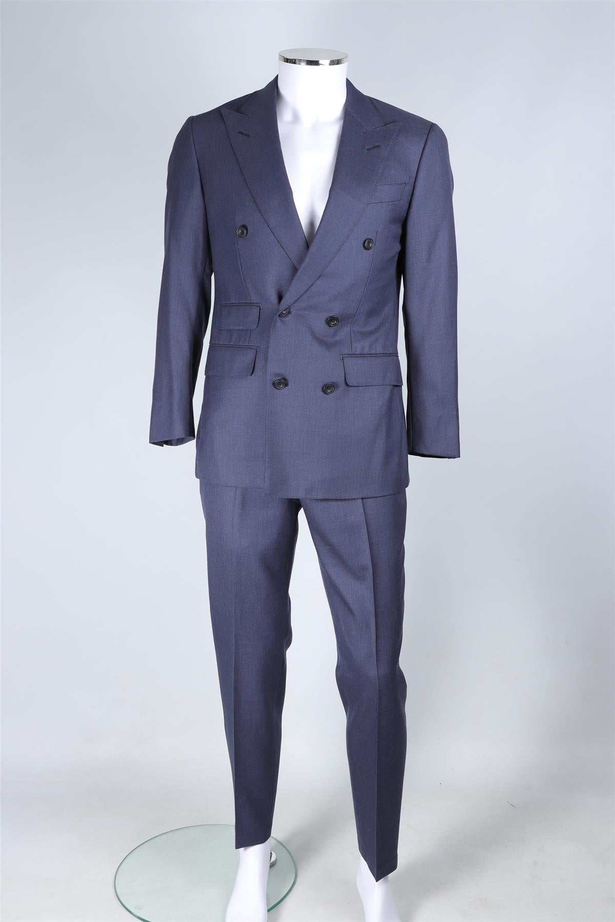 THOM SWEENEY NAVY MEN'S WOOL TWO PIECE SUIT SMALL