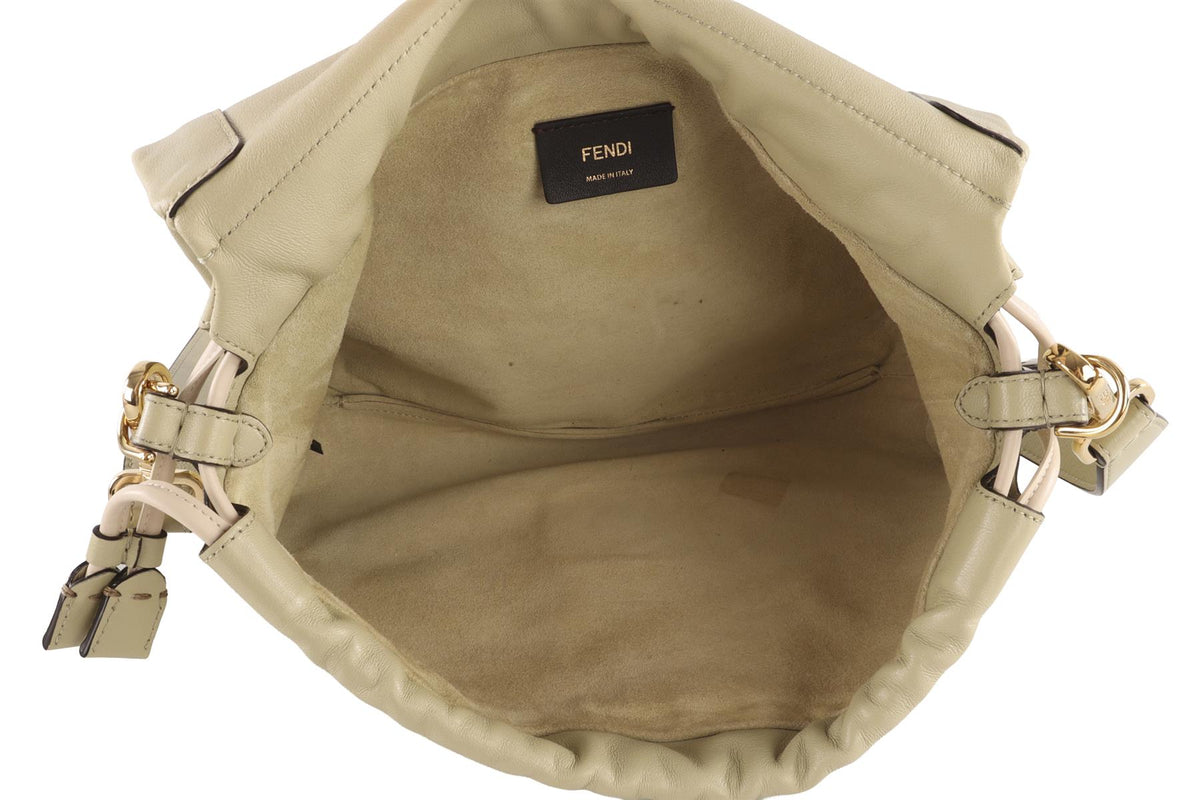 FENDI GREEN MAMMA BAGUETTE LEATHER SHOULDER BAG