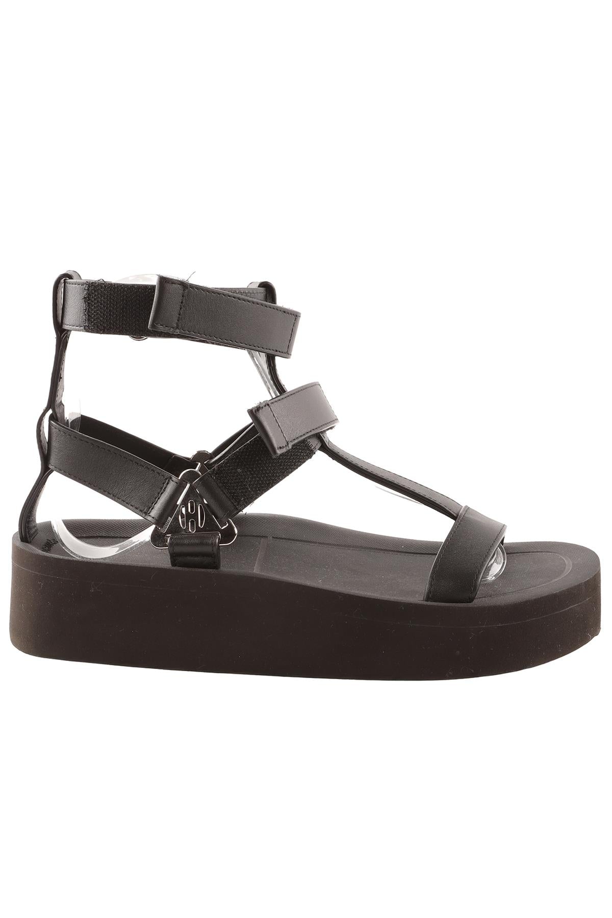 HERMÈS BLACK ENID LEATHER PLATFORM SANDALS EU 36 UK 3 US 6