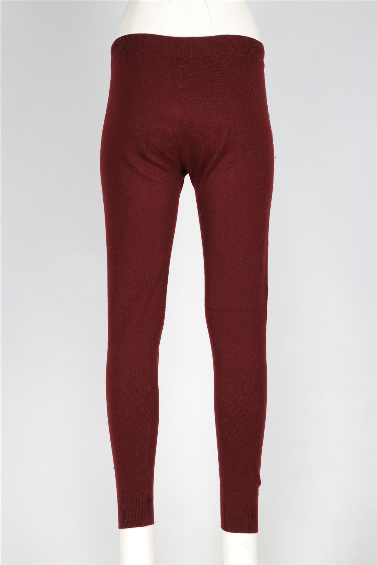 HARROD OF LONDON RED CASHMERE TRACK PANTS SMALL