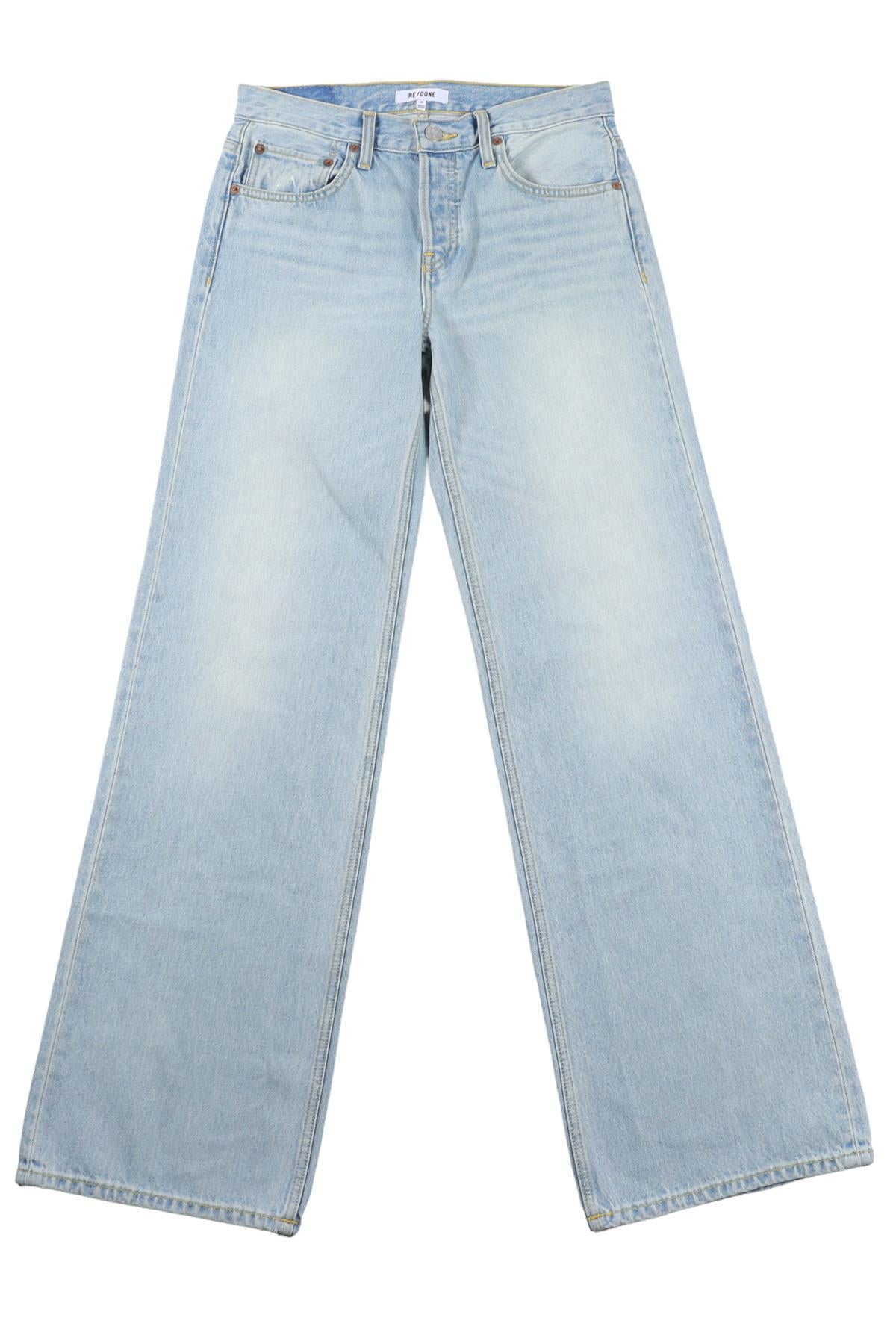 RE/DONE BLUE HIGH RISE WIDE LEG JEANS W25 UK 6-8