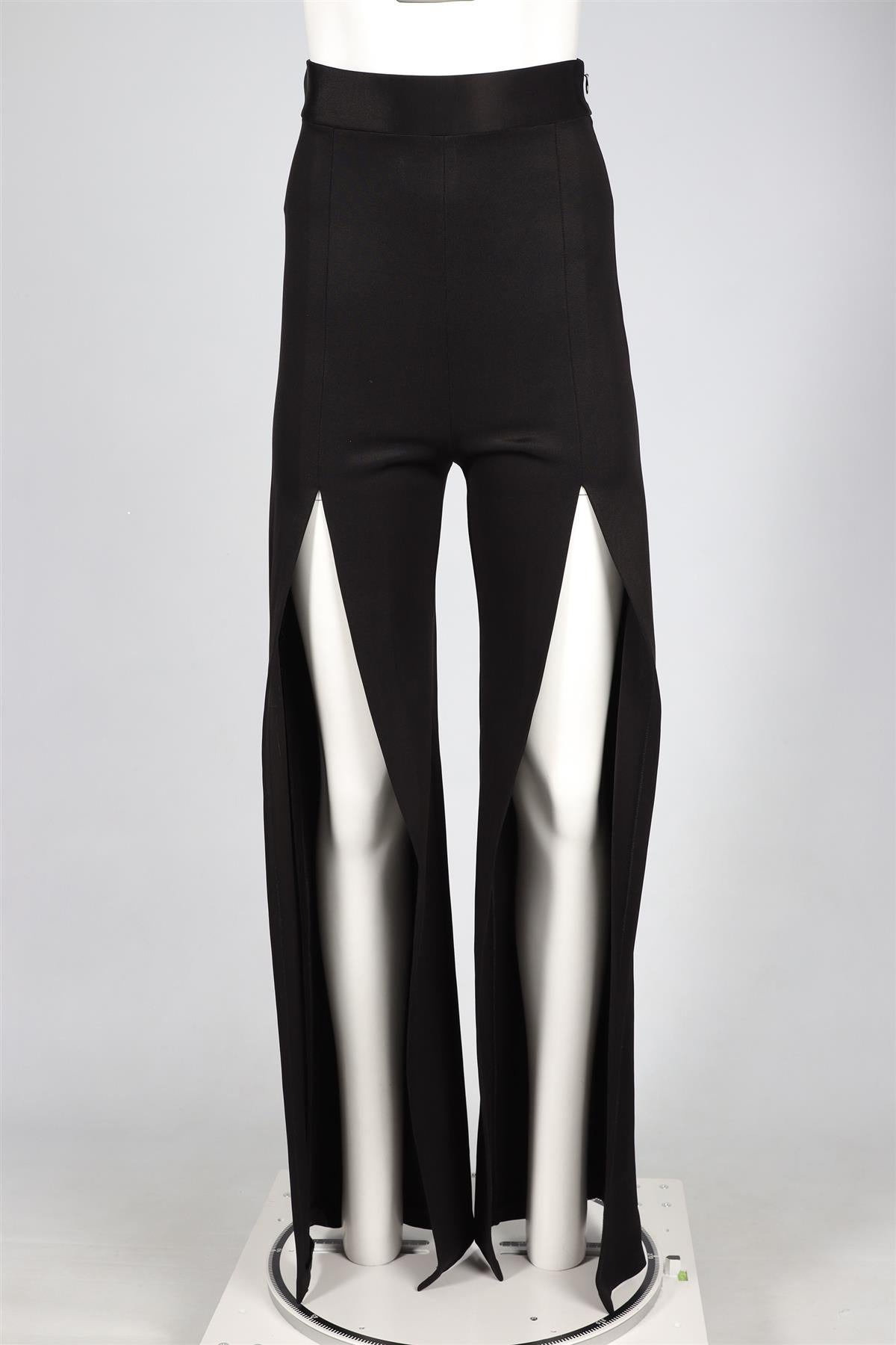 BALMAIN BLACK JERSEY WIDE LEG PANTS FR 36 UK 10