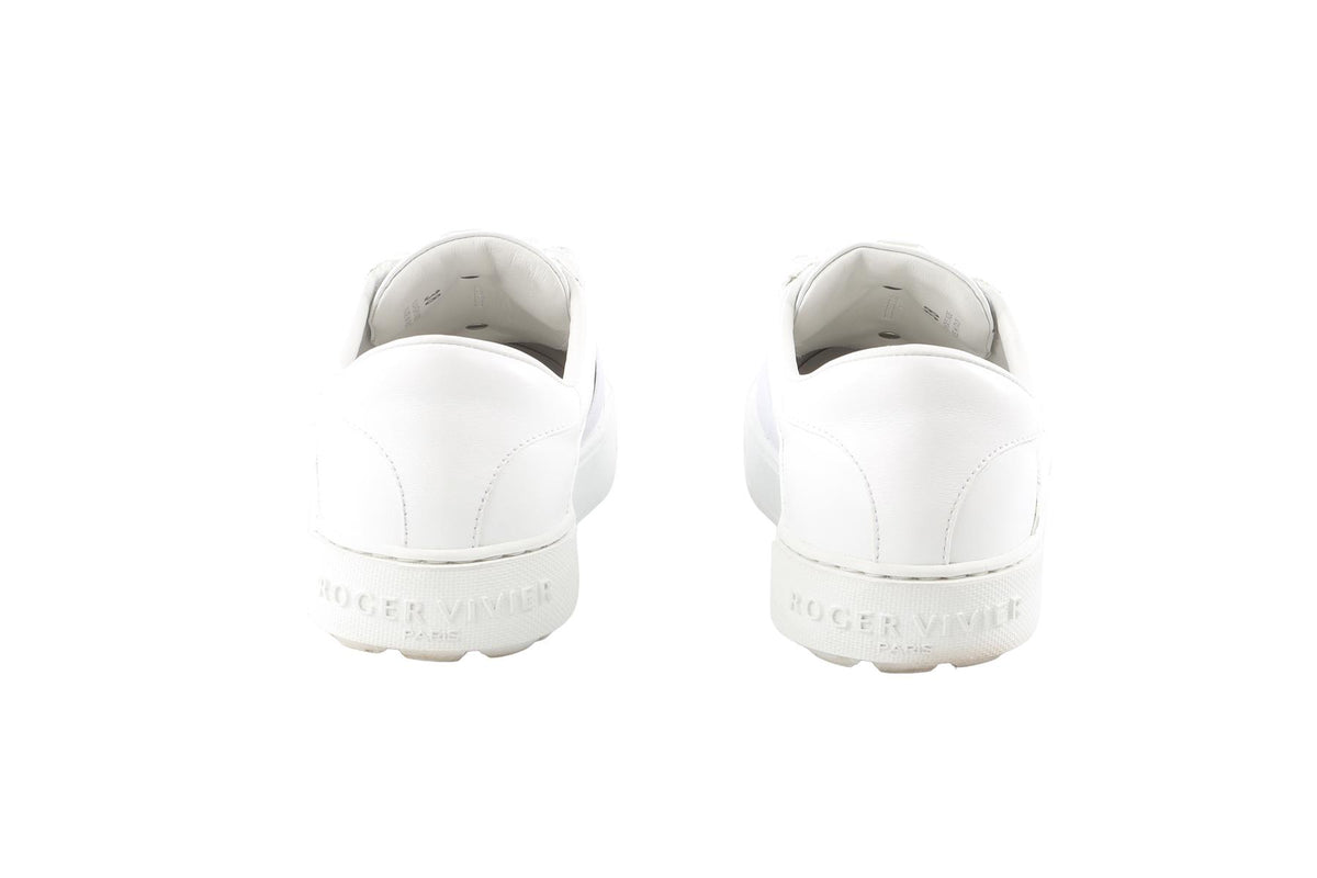 WHITE CRYSTAL AND LEATHER SNEAKERS