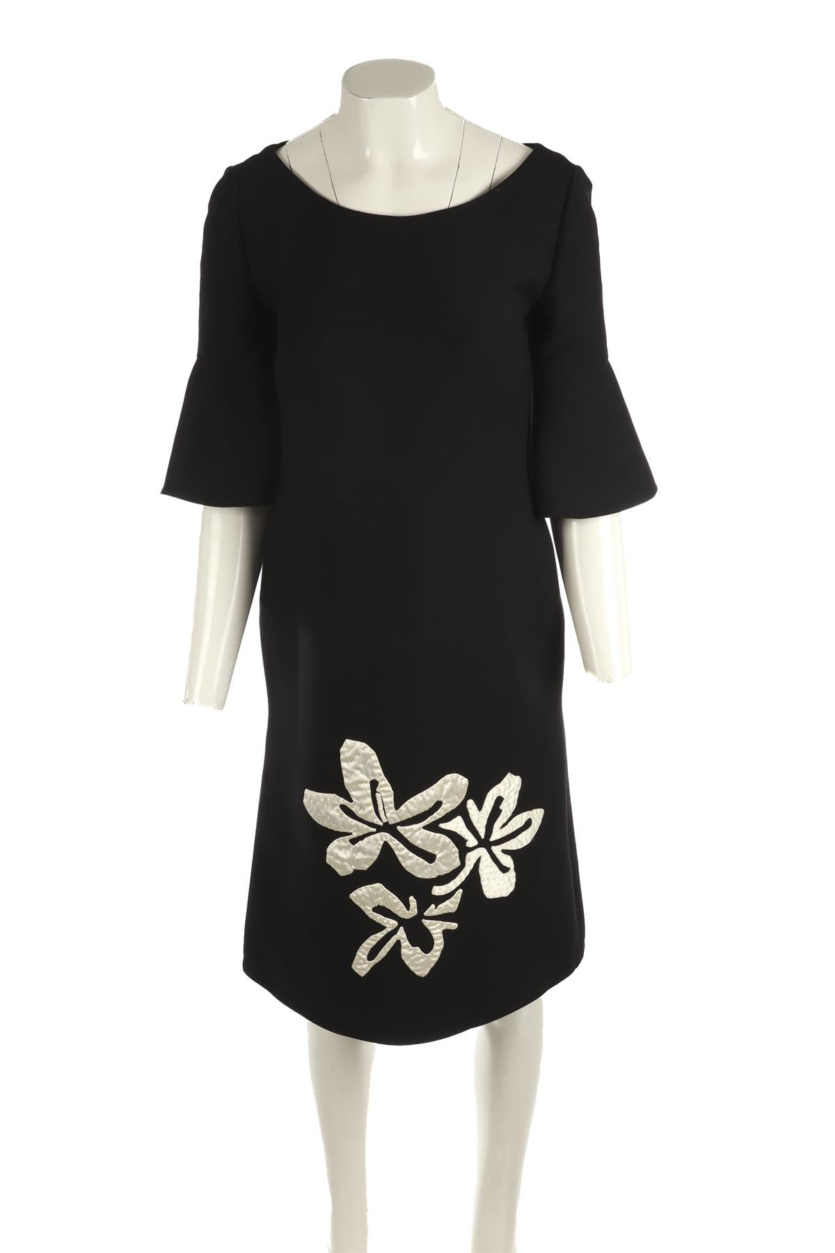 FENDI BLACK WOOL MIDI DRESS IT 42 UK 10