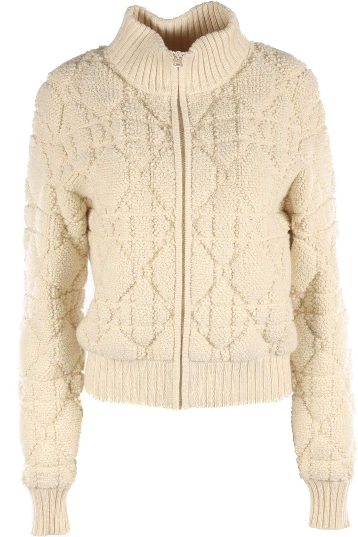 CHRISTIAN DIOR CREAM WOOL CARDIGAN FR 38 UK 10