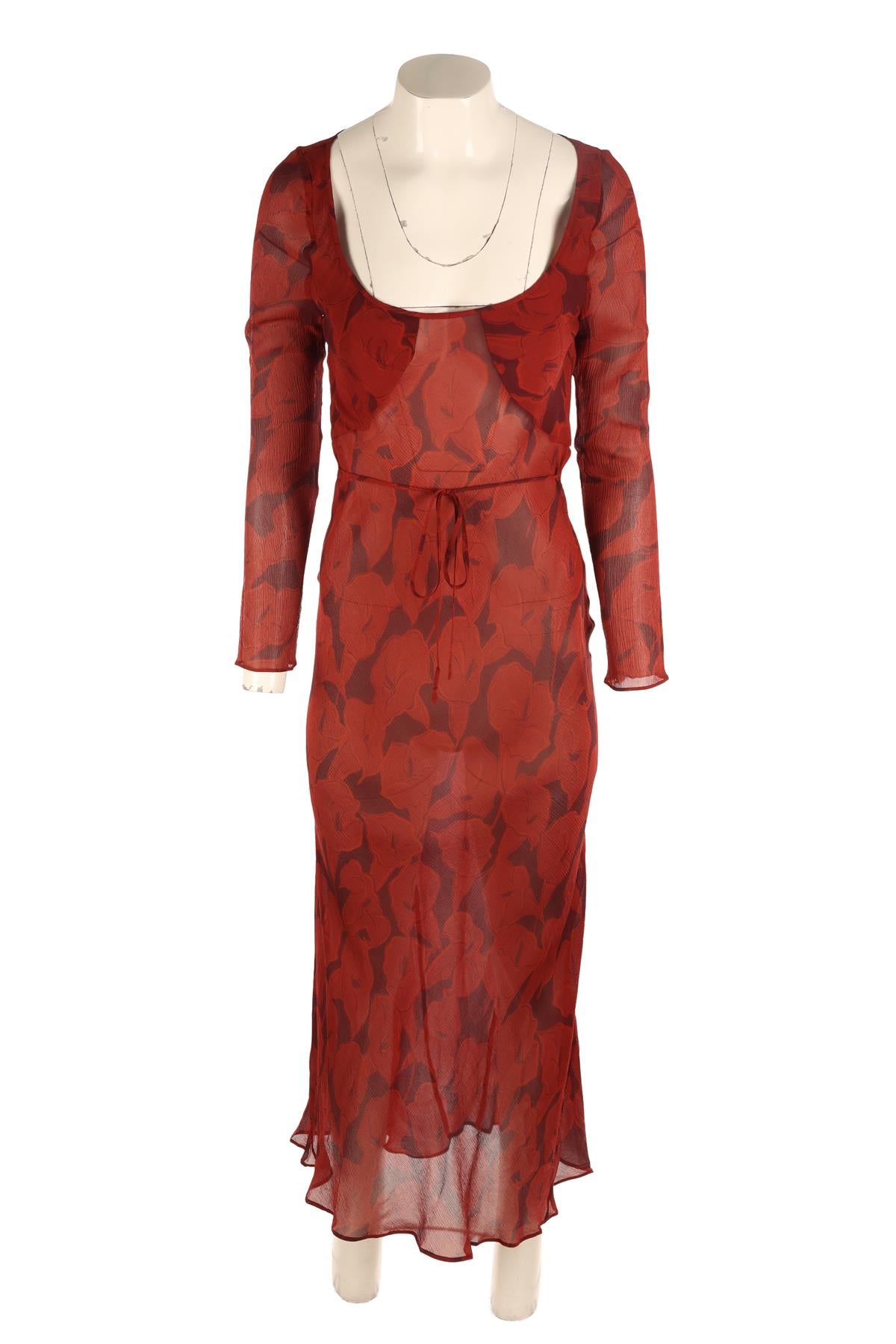 REALISATION PAR RED SILK MAXI DRESS SMALL