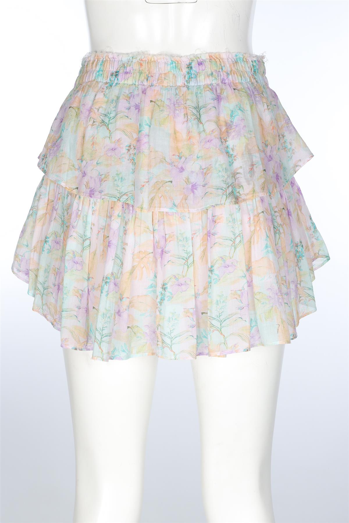 LOVESHACKFANCY MULTI COTTON MINI SKIRT SMALL