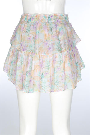 LOVESHACKFANCY MULTI COTTON MINI SKIRT SMALL