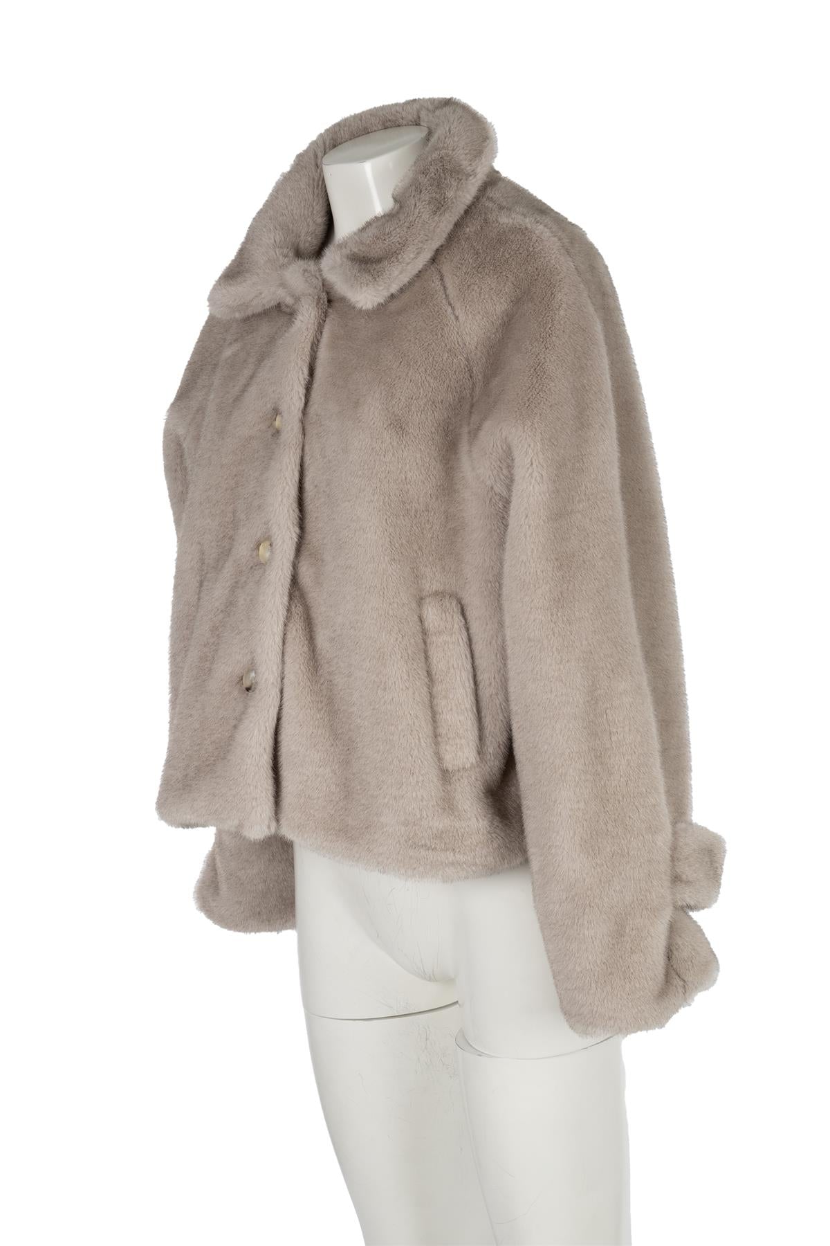 MEOTINE GREY KELLY FAUX FUR JACKET XSMALL - SMALL