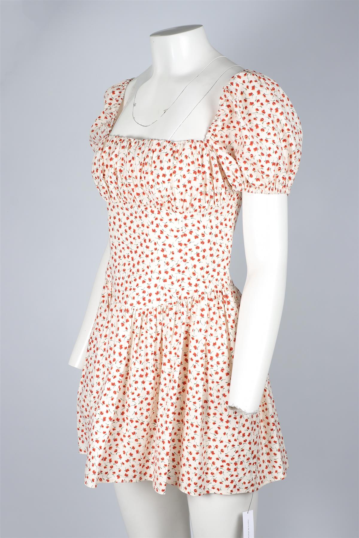 REFORMATION WHITE COTTON MINI DRESS US 2 UK 6