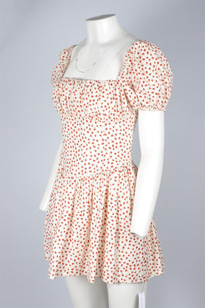 REFORMATION WHITE COTTON MINI DRESS US 2 UK 6