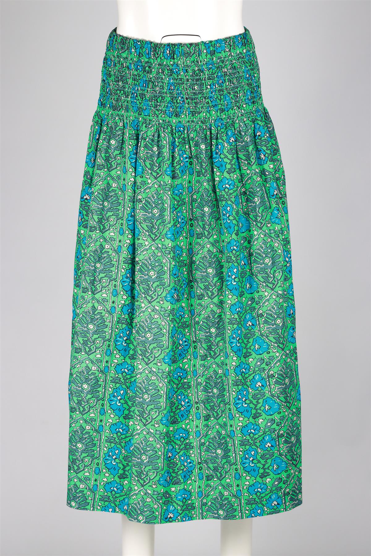RHODE GREEN COTTON MAXI SKIRT LARGE
