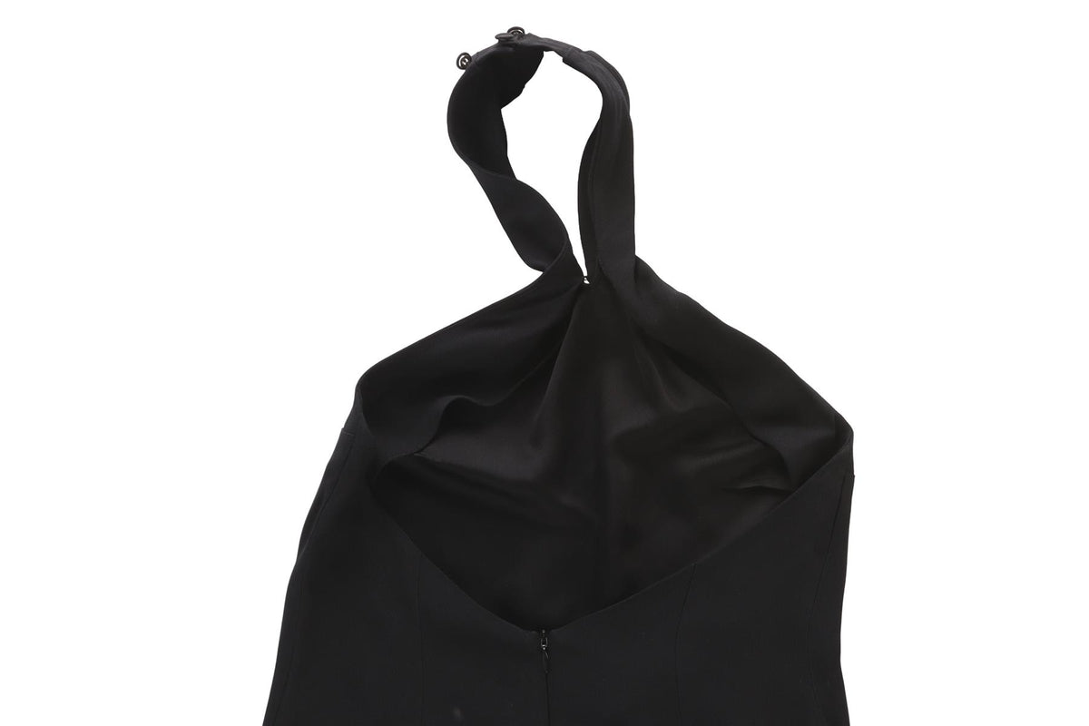 TALLER MARMO BLACK CREPE MAXI DRESS IT 38 UK 6