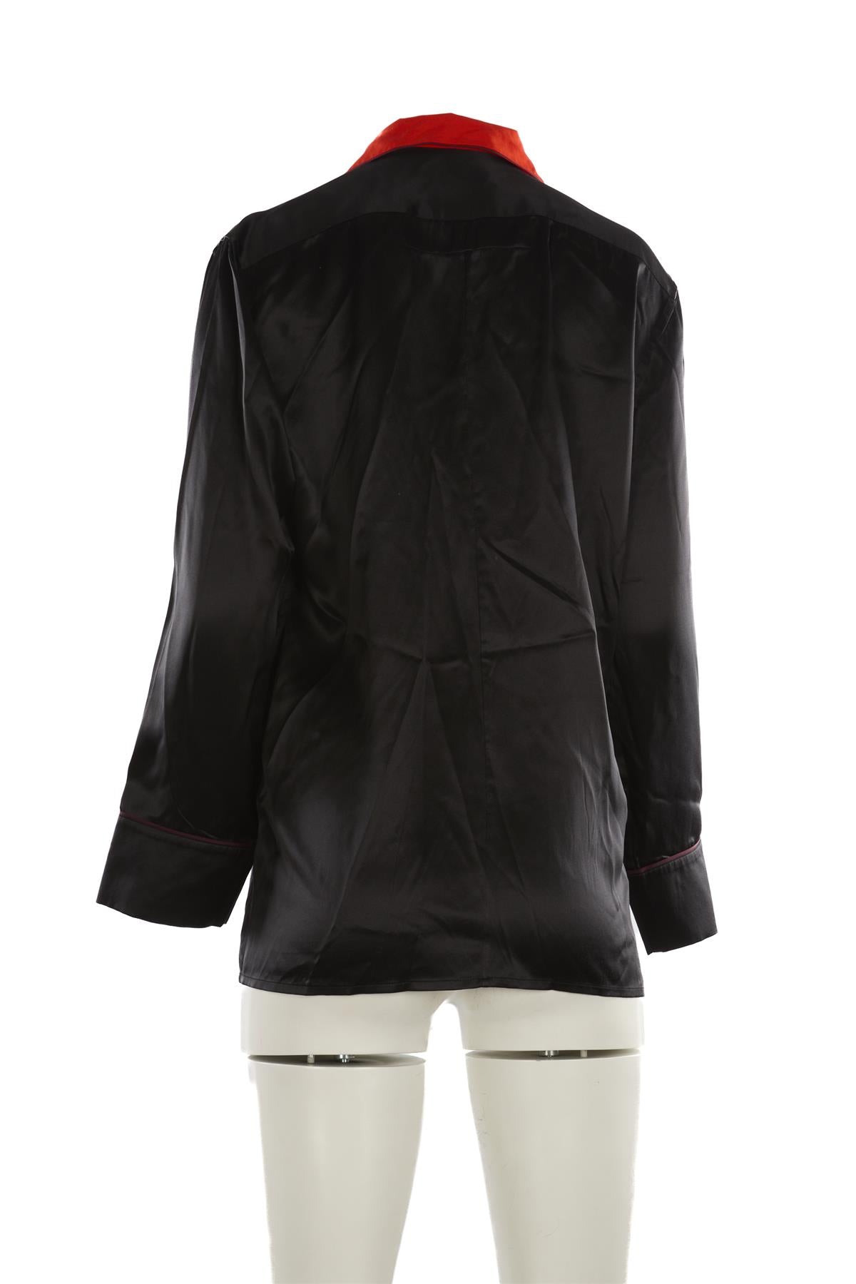 GIVENCHY BLACK SILK SHIRT FR 40 UK 12