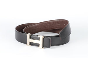 HERMÈS BLACK 2008 CONSTANCE H 32MM LEATHER WAIST BELT 80 CM