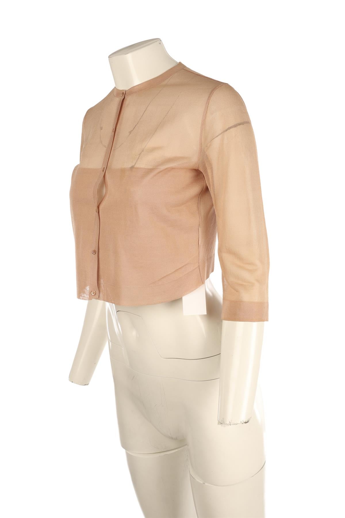 ALAÏA NUDE KNIT CARDIGAN FR 38 UK 10