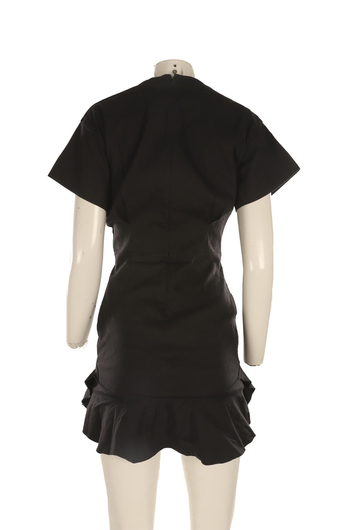 ISABEL MARANT ÉTOILE BLACK COTTON MINI DRESS FR 40 UK 12