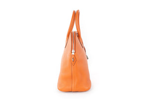 HERMÈS  ORANGE 2005 BOLIDE 35 CM CLEMENCE LEATHER TOTE BAG IN ORANGE