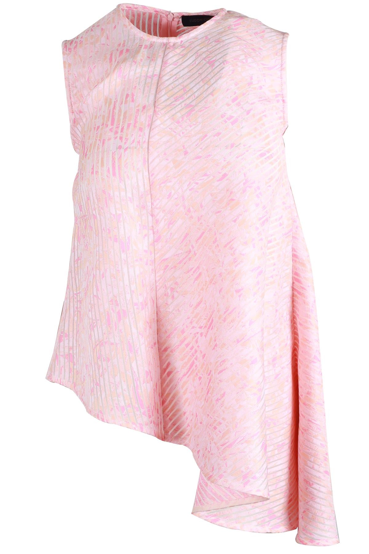 EUDON CHOI PINK SILK BLEND TOP UK 6