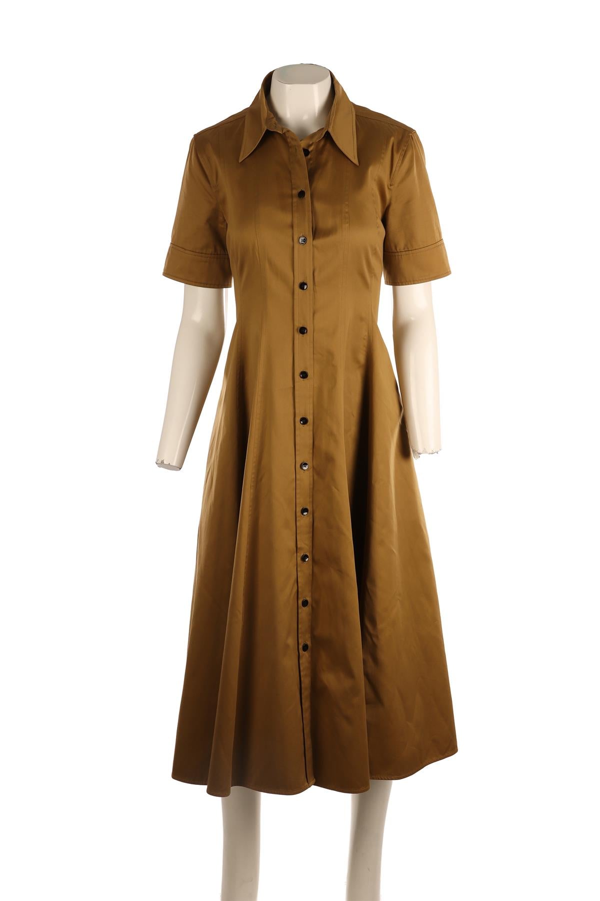 PROENZA SCHOULER TAN COTTON MAXI DRESS UK 8