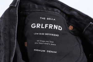 GRLFRND BLACK HIGH RISE STRAIGHT LEG JEANS W24 UK 6