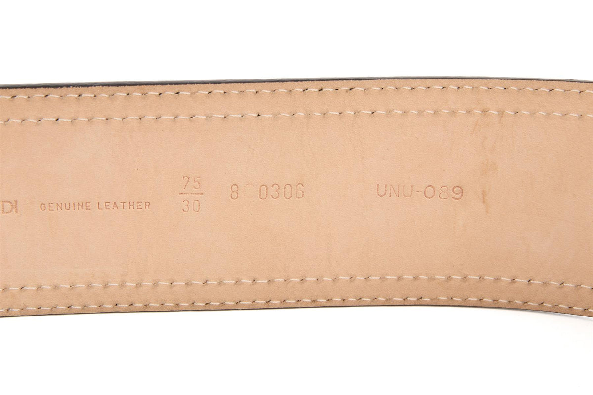 FENDI BLACK PATENT LEATHER WAIST BELT 75CM