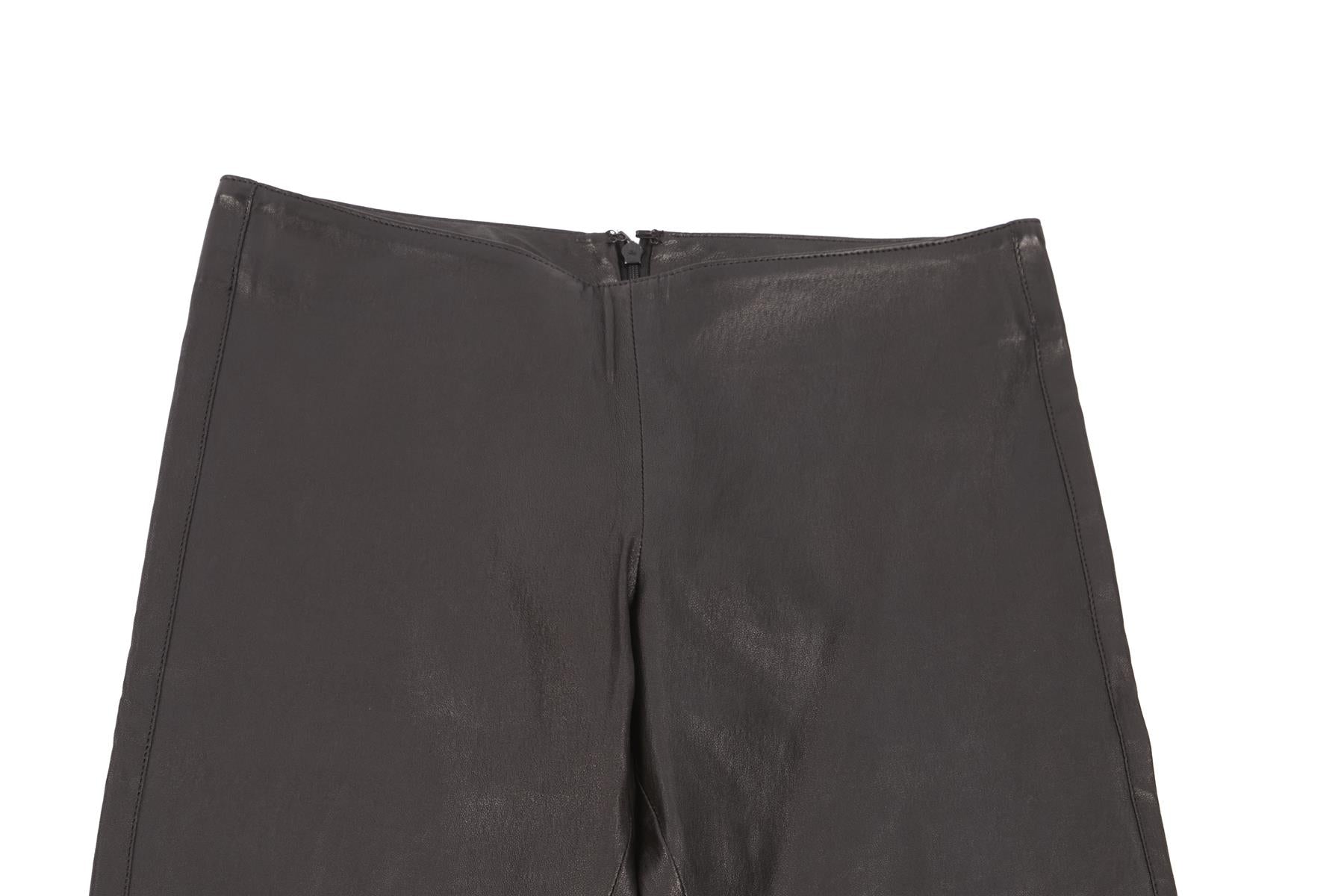 JITROIS BLACK LEATHER SKINNY PANTS FR 34 UK 6