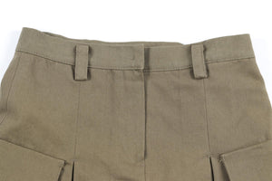 THE FRANKIE SHOP GREEN COTTON MINI SKIRT XSMALL