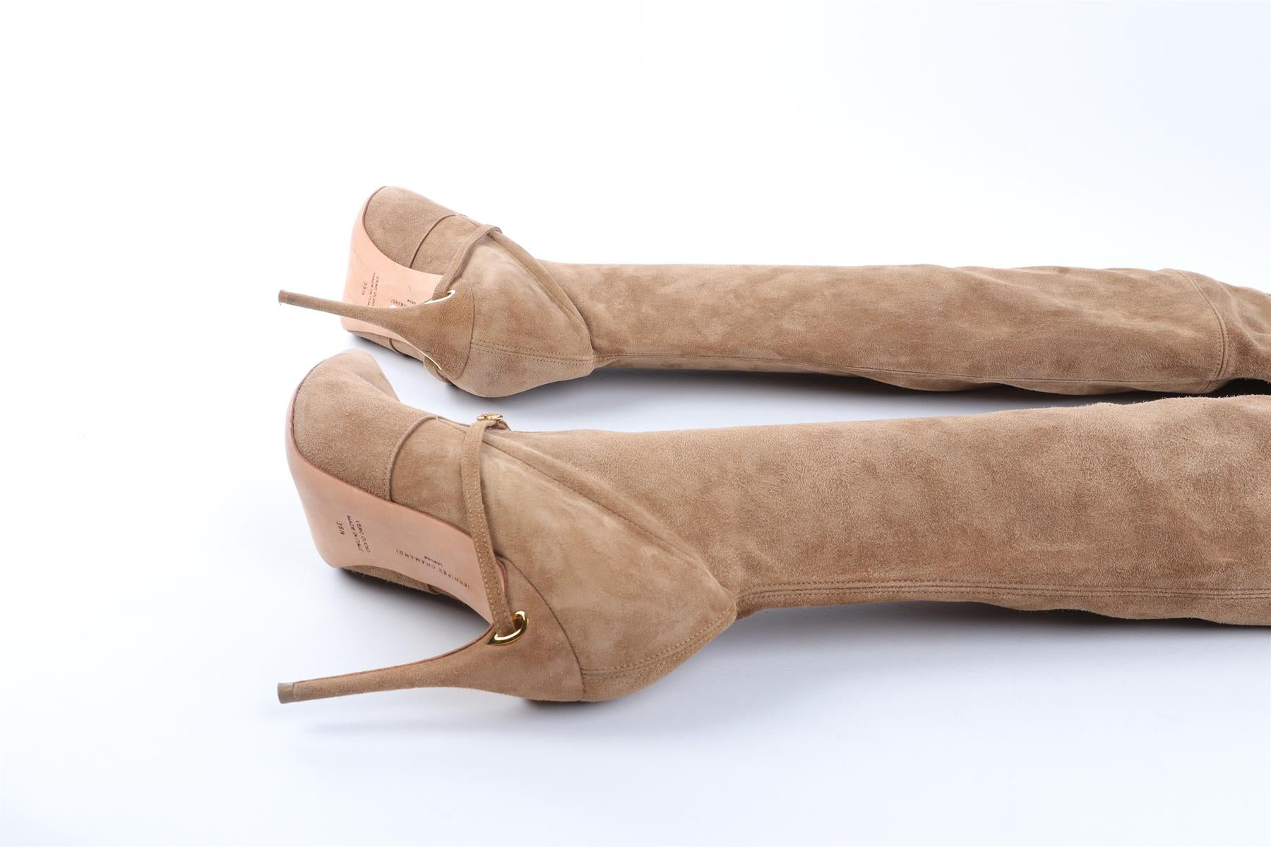 JENNIFER CHAMANDI TAN SUEDE OVER THE KNEE HIGH BOOTS EU 38.5 UK 5.5 US 8.5