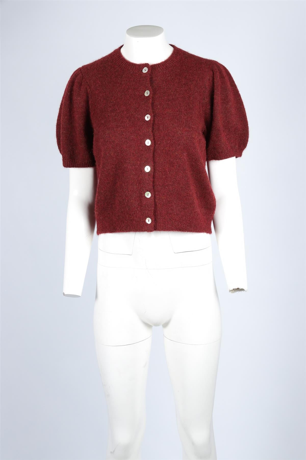 DOEN BURGUNDY APLACA CARDIGAN LARGE
