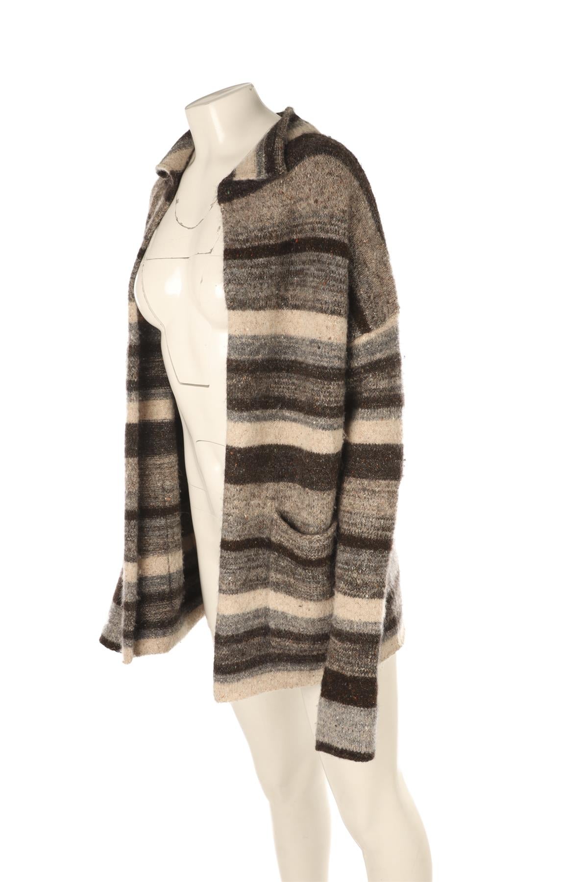 JAMES PERSE GREY WOOL CARDIGAN UK 8