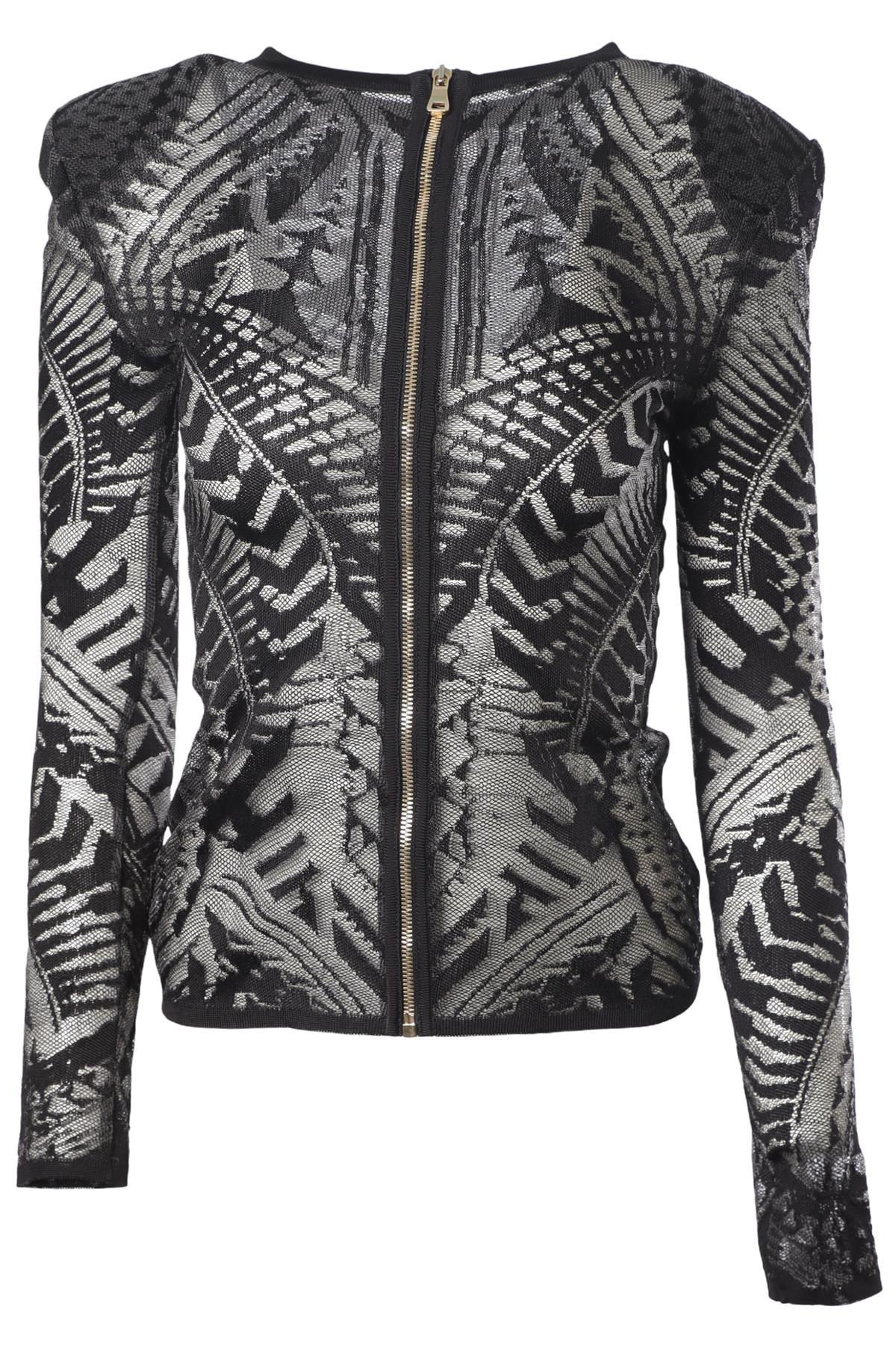 BALMAIN BLACK KNIT TOP UK 6
