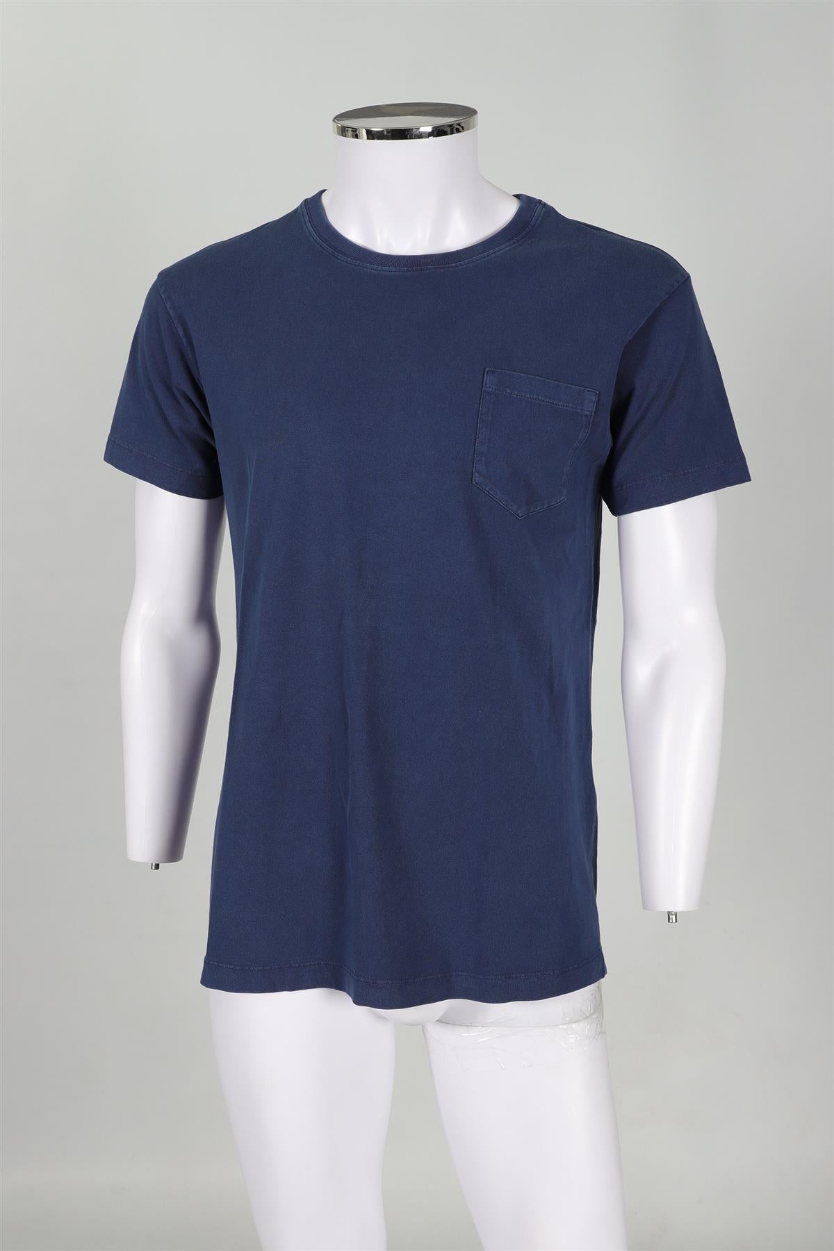 THOM SWEENEY NAVY MEN'S COTTON T-SHIRT LARGE