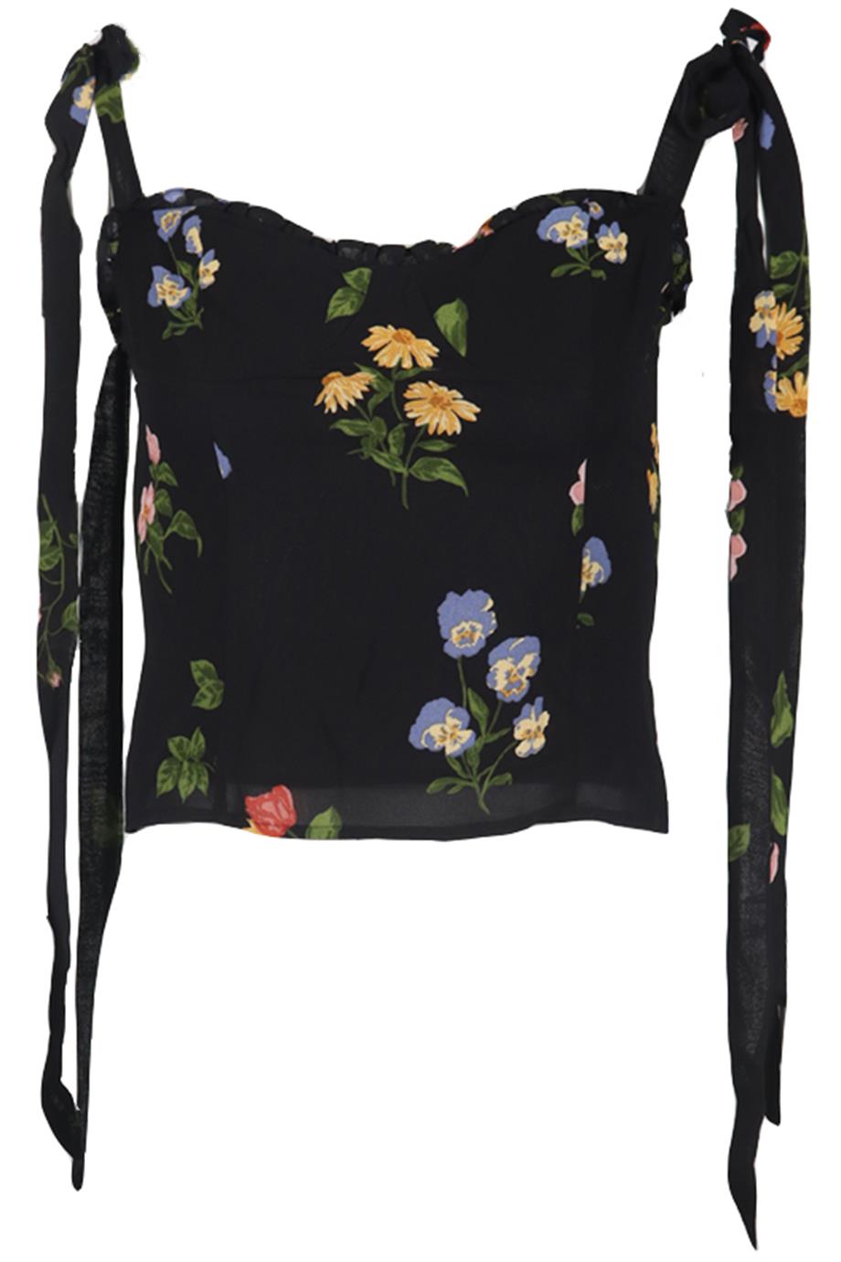 REFORMATION FLORAL PRINT CREPE TOP US 6 UK 10