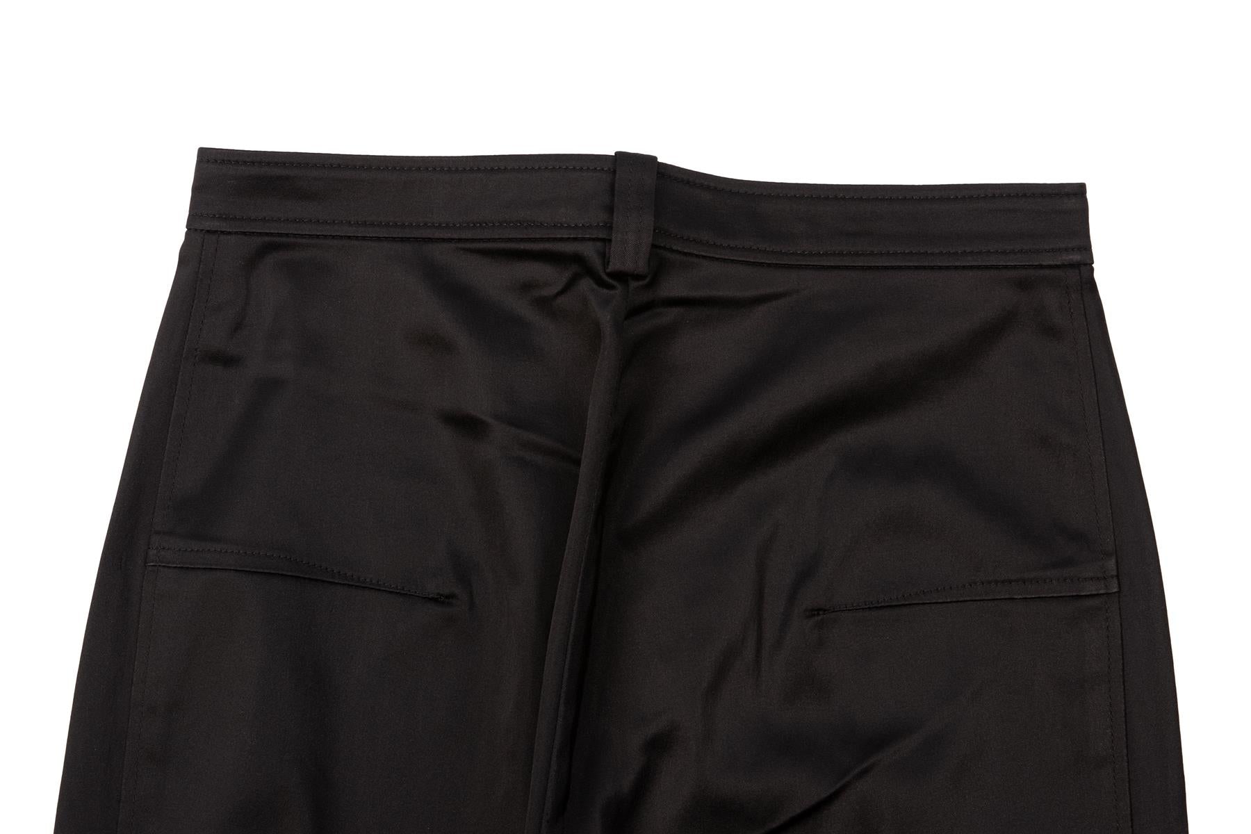 VERSACE BLACK VINTAGE SATIN SKINNY PANTS IT 38 UK 6