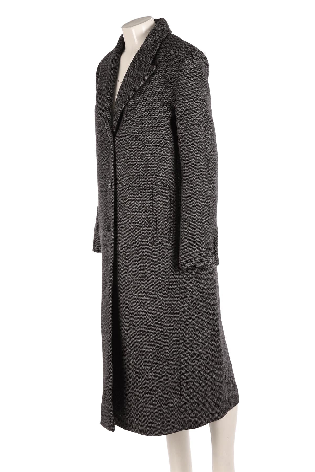 CLAUDIE PIERLOT GREY WOOL COAT FR 40 UK 12